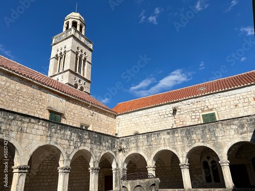 Courtyard of the Franciscan Monastery in Hvar, Croatia photo