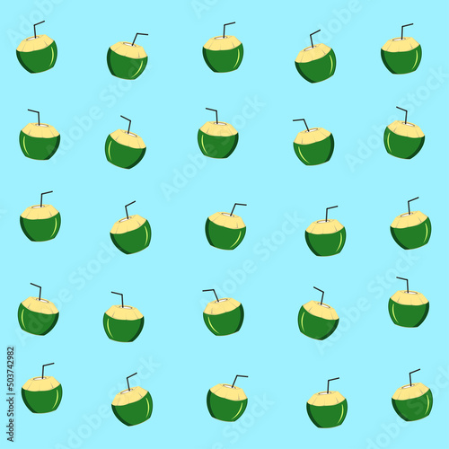Coconut pattern graphic vector illustration, perfect for tropical theme background