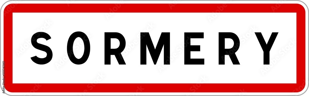 Panneau entrée ville agglomération Sormery / Town entrance sign Sormery