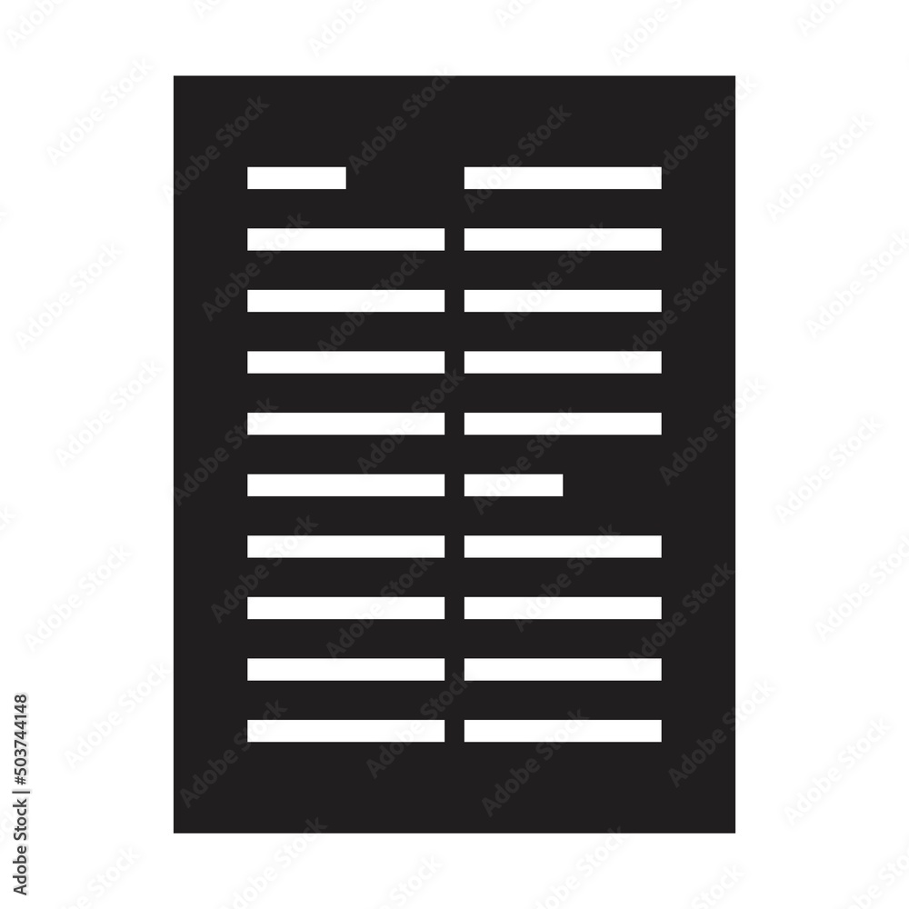 Guideline icon vector for business file data and document report in a glyph illustration Guideline icon vector for business file data and document report in a glyph illustration