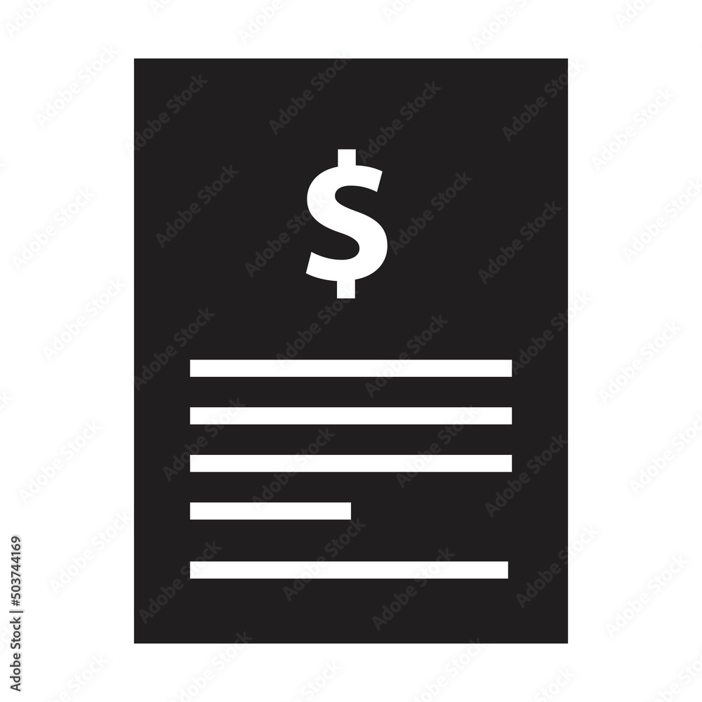 Bank statement icon vector for business file data and finance documentation report in a glyph illustration Bank statement icon vector for business file data and finance documentation report in a glyph illustration