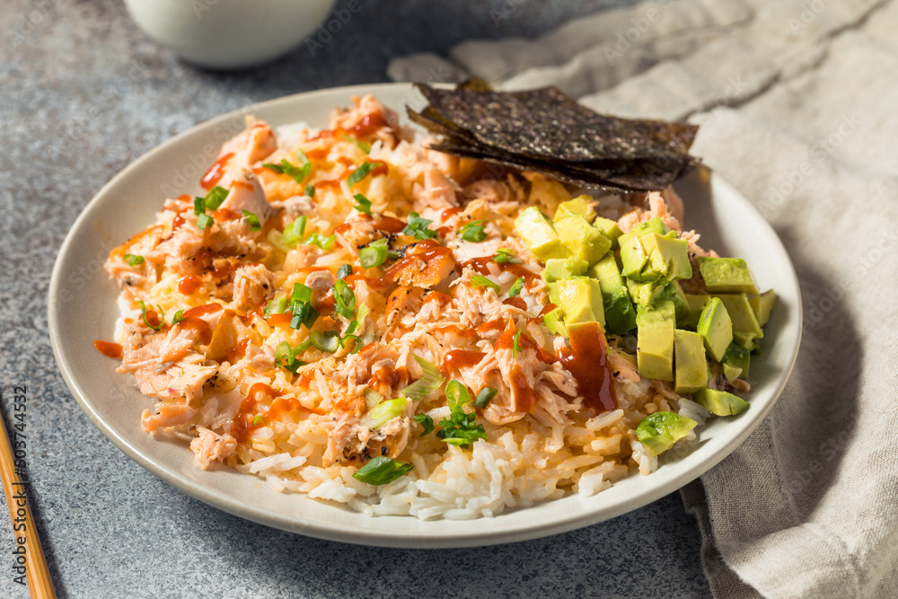 Healthy Trendy Homemade Salmon Rice Bowl Healthy Trendy Homemade Salmon Rice Bowl