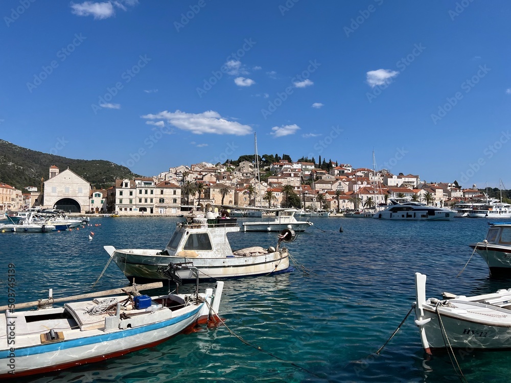 Panoramic view of Hvar Town, Croatia