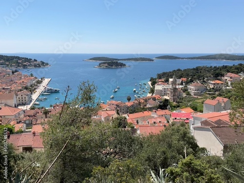 View of Hvar Town and Paklinski Islands from Fortica