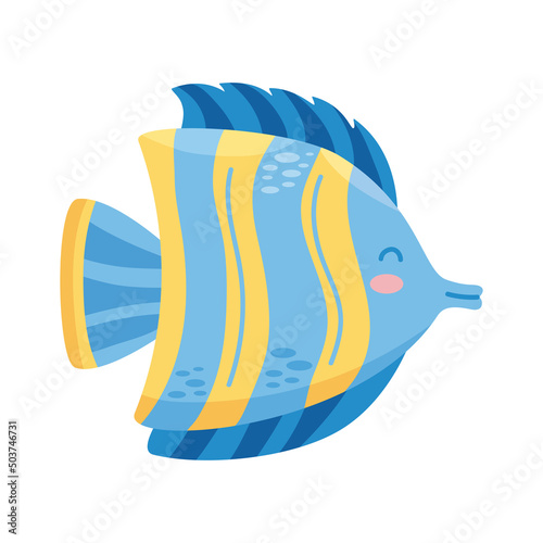 blue and yellow fish