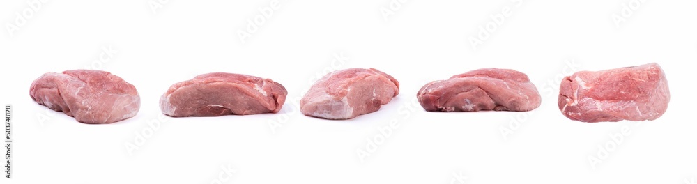 Fresh raw pork meat on a white background. Fresh raw pork meat on a white background.
