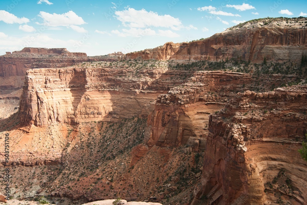 Canyonlands National Park in southeastern Utah is known for its dramatic desert landscape carved by the Colorado River