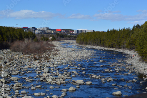 Landscape with river in May