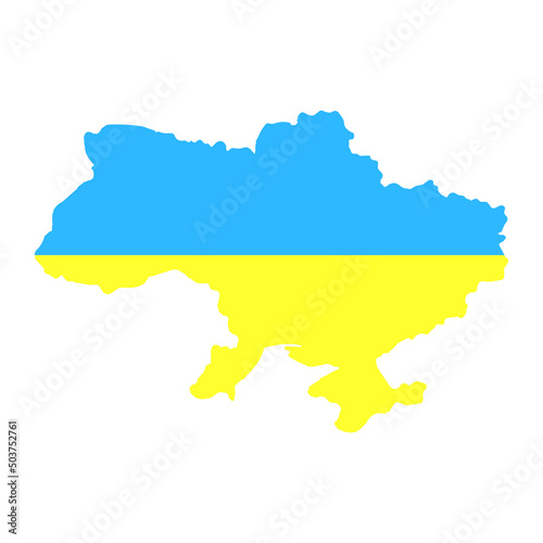 3d isometric Map of Ukraine with national flag. Vector Illustration. eps 10