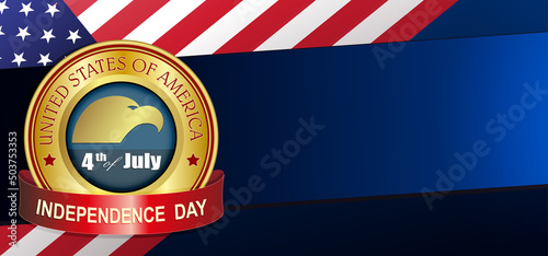 American flag composition, USA national symbol, round sign