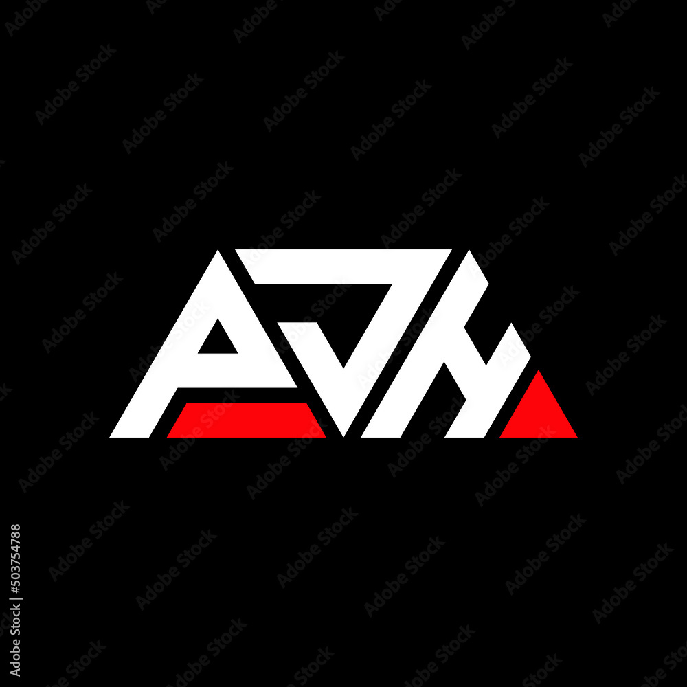 PJH triangle letter logo design with triangle shape. PJH triangle logo design monogram. PJH triangle vector logo template with red color. PJH triangular logo Simple, Elegant, and Luxurious Logo...