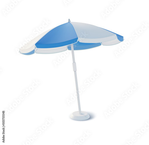 Realistic Detailed 3d Beach Umbrella Isolated on a White Background Symbol of Summer Vacation Travel. Vector illustration of Parasol