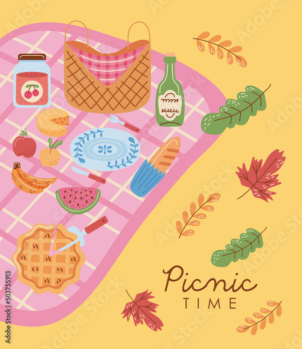 picnic time lettering poster