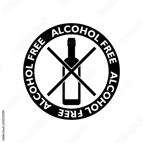 Alcohol free icon isolated on white background
