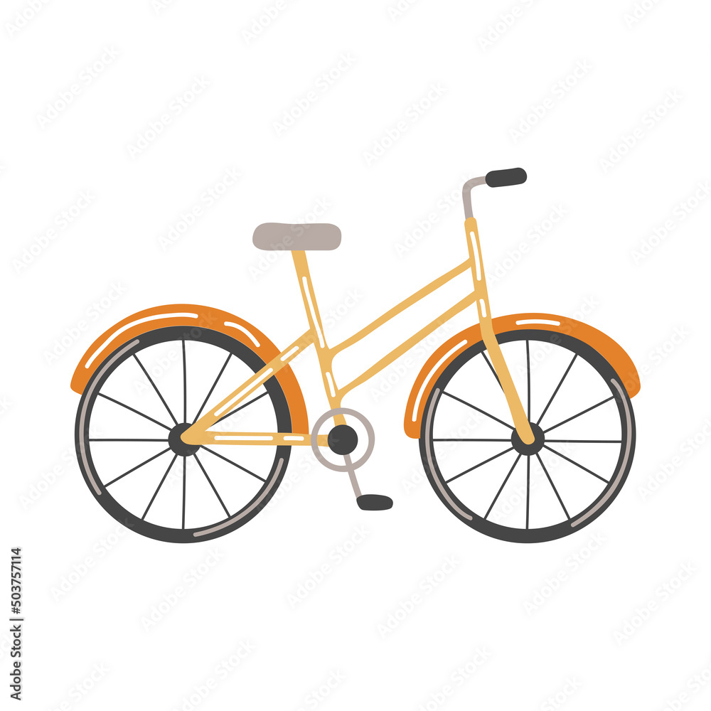 orange retro bicycle