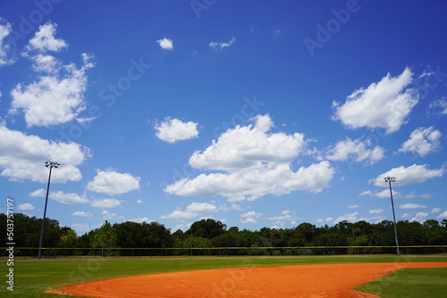 Empty Baseball Field on a sunny day