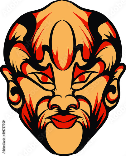 vector Japanese kabuki masks that are good for use for large events and branding stickers and others