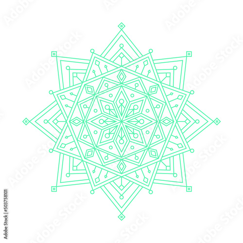 Flower line art design for decoration, packaging, card, coloring book page or anti stress.