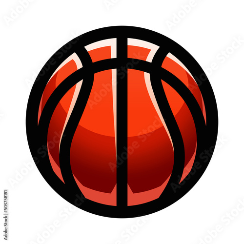 Sporting ball. Basketball logo in flat style. Sport games. Emblem, badge.