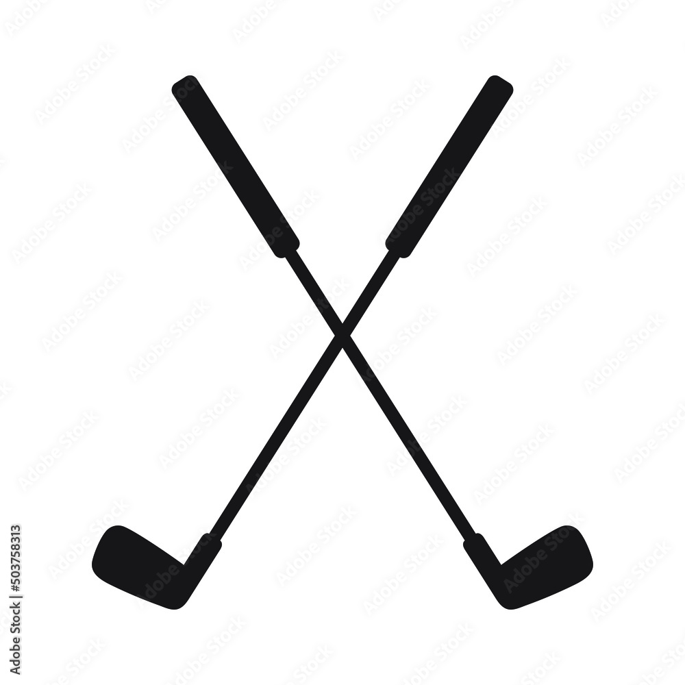 Pair of iron or wedge golf club flat vector icon for sports apps and websites Pair of iron or wedge golf club flat vector icon for sports apps and websites
