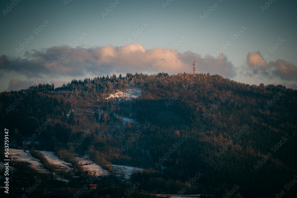 sunset over the mountains