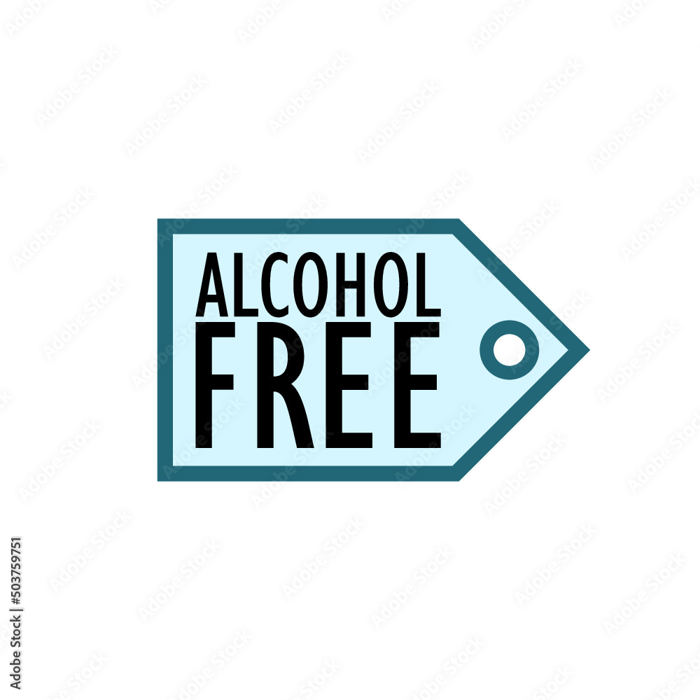 Alcohol free label icon sign isolated on white background Alcohol free label icon sign isolated on white background