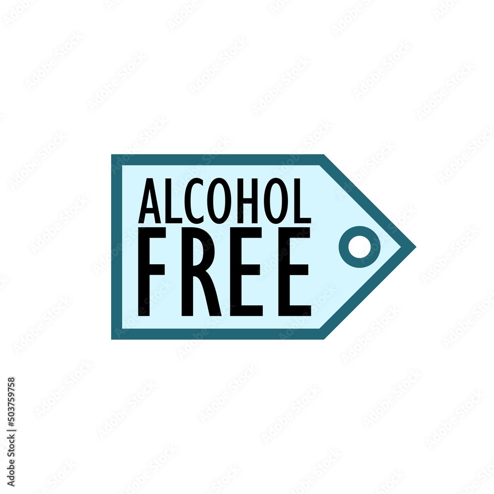 Alcohol free label icon sign isolated on white background Alcohol free label icon sign isolated on white background