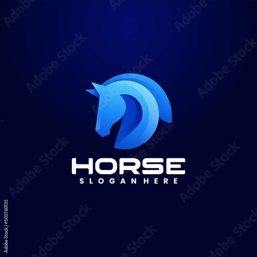 Vector Logo Illustration Horse Gradient Colorful Style