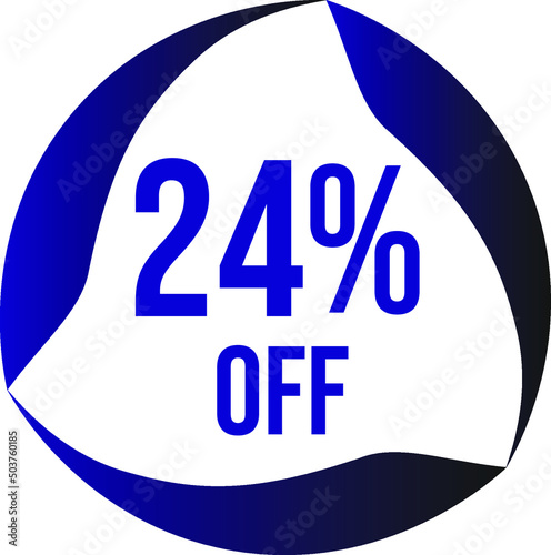 24 percent off vector violet blue circle format