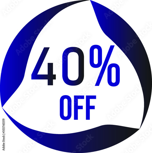 40 percent off vector violet blue circle format