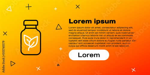 Line Fertilizer bottle icon isolated on yellow background. Colorful outline concept. Vector