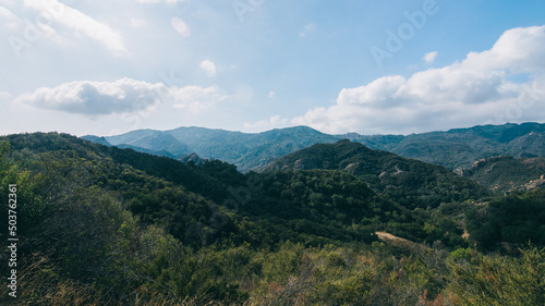 View of Malibu Canyon and Malibu Creek State Park from Mulholland Highway photo