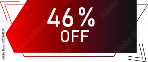 46 percent off with red vector off format