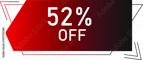 52 percent off with red vector off circle format