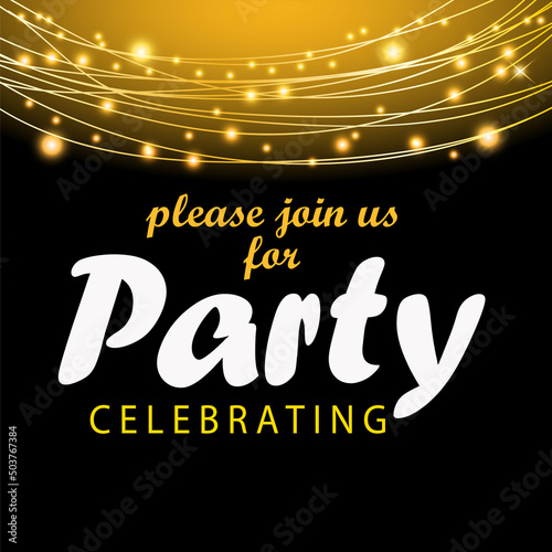 colorful party ivitation card	