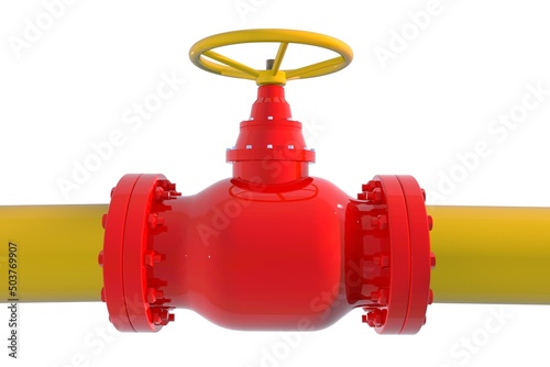 Industrial gate valve flange connection non rising stem for fire fighting pipeline isolated on white background