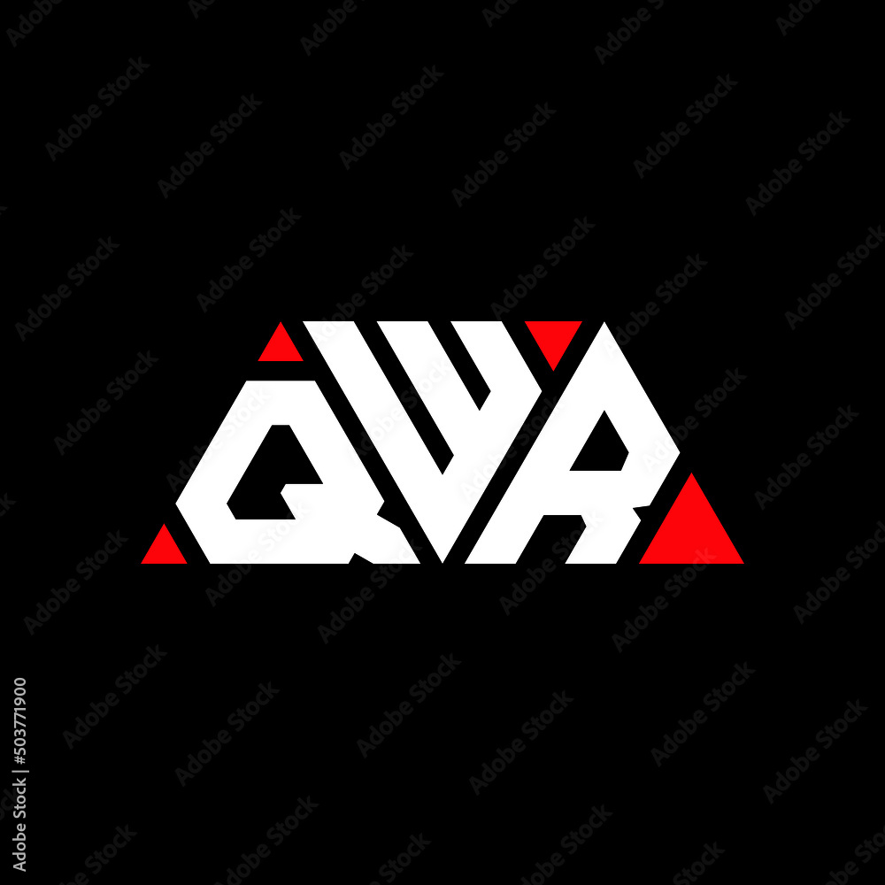 QWR triangle letter logo design with triangle shape. QWR triangle logo design monogram. QWR triangle vector logo template with red color. QWR triangular logo Simple, Elegant, and Luxurious Logo...