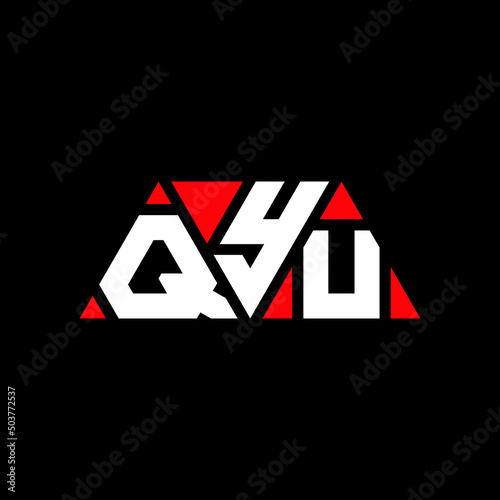 QYU triangle letter logo design with triangle shape. QYU triangle logo design monogram. QYU triangle vector logo template with red color. QYU triangular logo Simple, Elegant, and Luxurious Logo... photo