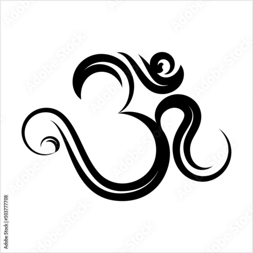 Aum (Om) The Holy Motif Calligraphic Style M_2205001