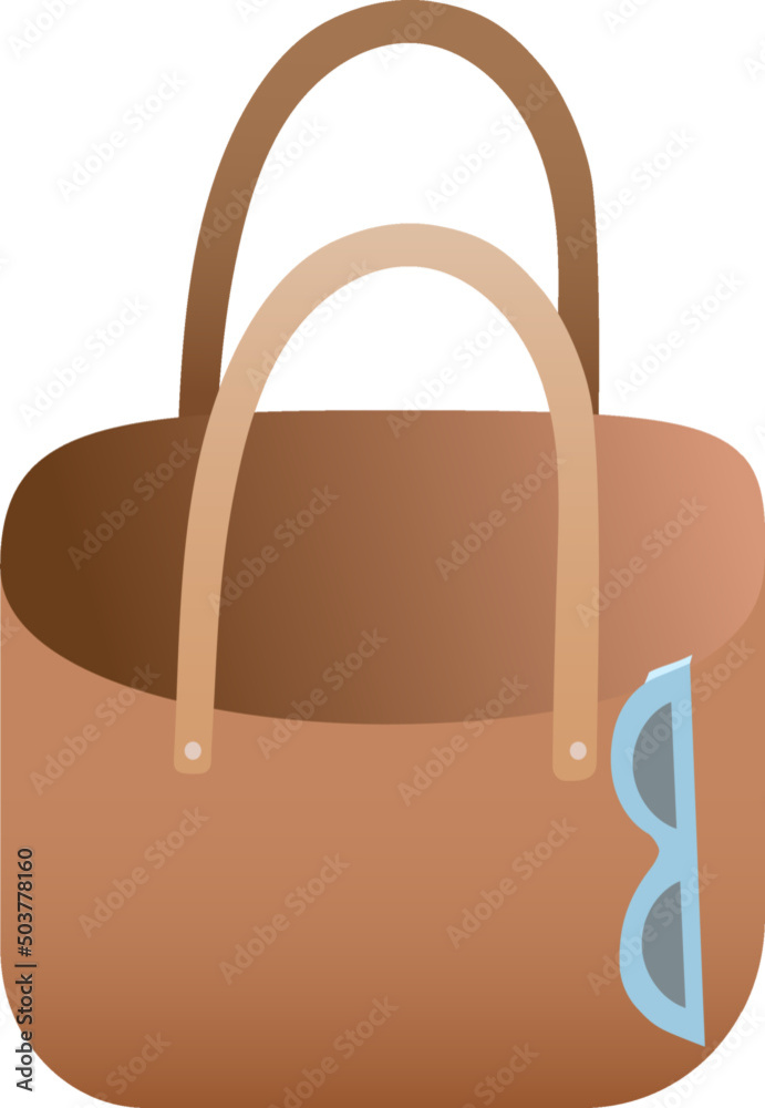 Big brown beach bag with sunglasses Big brown beach bag with sunglasses