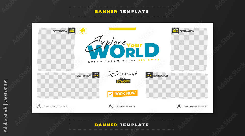 Explore and travel banner promotion template