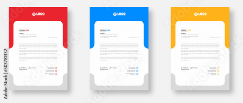 corporate modern business letterhead design template with yellow, blue and red color. letter head, letterhead, business letterhead design.