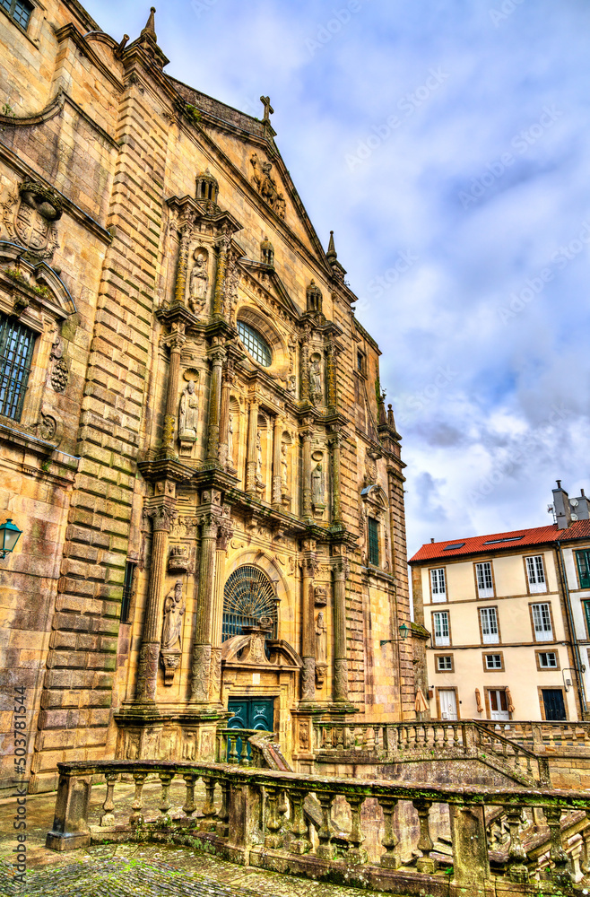 San Martin Pinario Monastery in Santiago de Compostela. UNESCO world heritage in Galicia, Spain