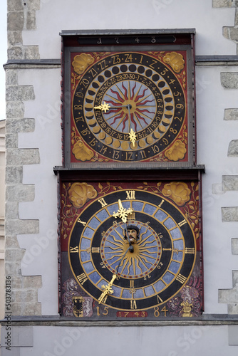 Uhren am Rathaus in Goerlitz