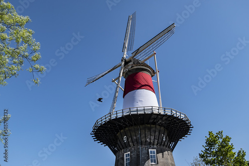 XVIII century Leiden windmill Molen de Valk. Leiden, South Holland, The Netherlands. photo