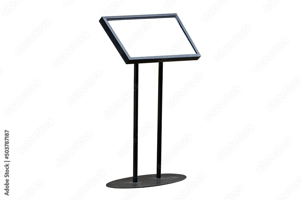 Outdoor metal restaurant menu stand with copy space and isolated Outdoor metal restaurant menu stand with copy space and isolated