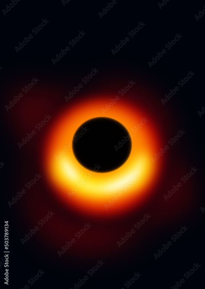 czarna dziura na czarnym tle ilustracja na podstawie zdjęcia NASA pionowo - obrazy, fototapety, plakaty 