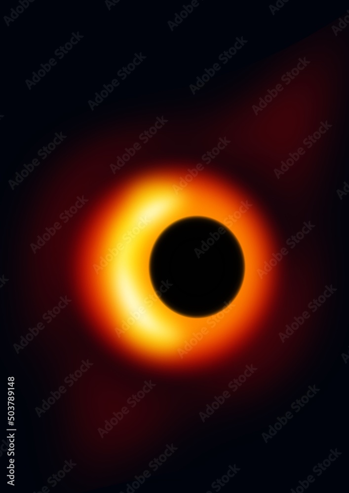 Czarna dziura na czarnym tle ilustracja na podstawie zdjęcia NASA - obrazy, fototapety, plakaty 
