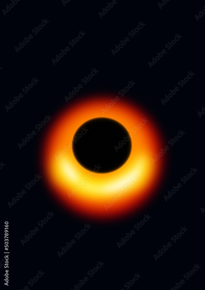 Black hole on a black background - obrazy, fototapety, plakaty 