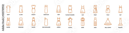 conjunto de iconos de moda. Este contenido proporciona ropa, mercadería en general, etc.